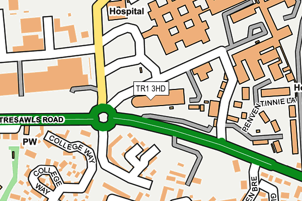 TR1 3HD map - OS OpenMap – Local (Ordnance Survey)