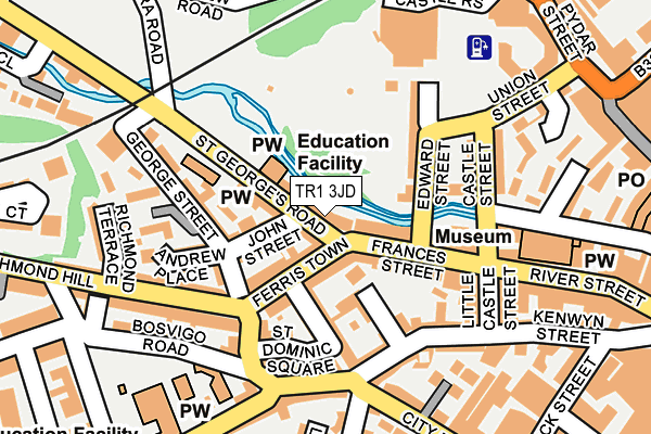 TR1 3JD map - OS OpenMap – Local (Ordnance Survey)