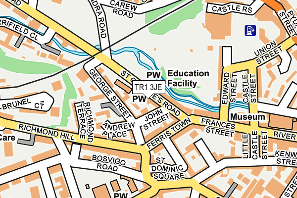 TR1 3JE map - OS OpenMap – Local (Ordnance Survey)