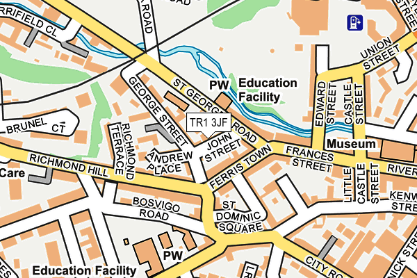 TR1 3JF map - OS OpenMap – Local (Ordnance Survey)