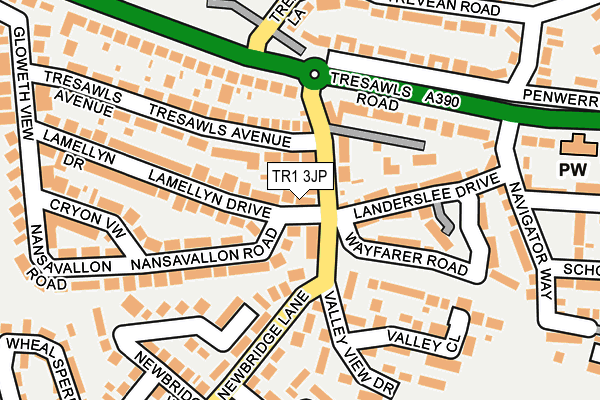 TR1 3JP map - OS OpenMap – Local (Ordnance Survey)
