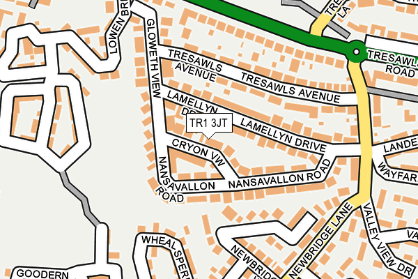TR1 3JT map - OS OpenMap – Local (Ordnance Survey)