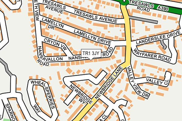 TR1 3JY map - OS OpenMap – Local (Ordnance Survey)