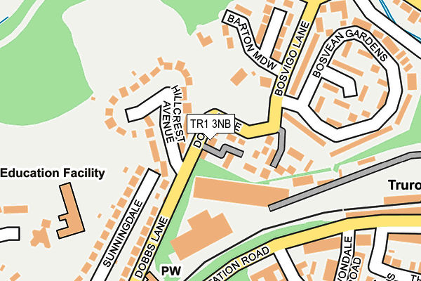 TR1 3NB map - OS OpenMap – Local (Ordnance Survey)