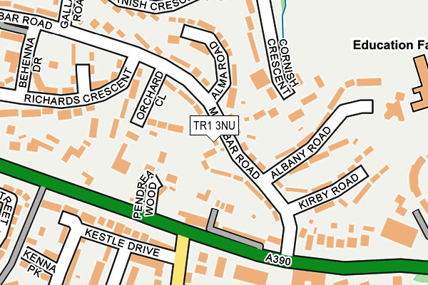 TR1 3NU map - OS OpenMap – Local (Ordnance Survey)