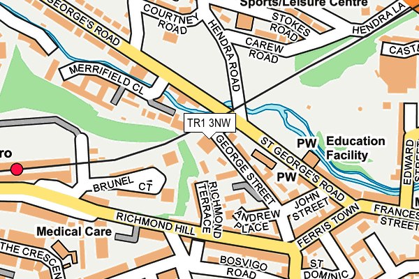 TR1 3NW map - OS OpenMap – Local (Ordnance Survey)