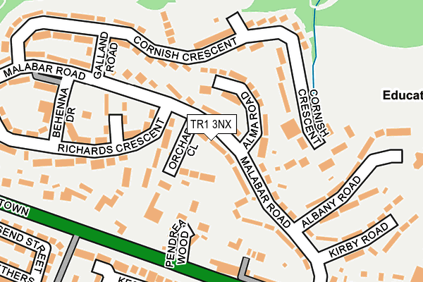 TR1 3NX map - OS OpenMap – Local (Ordnance Survey)