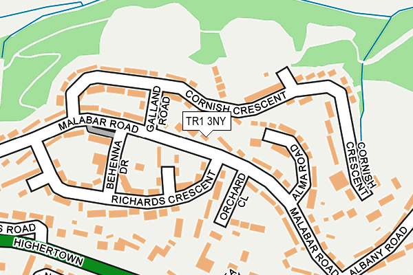 TR1 3NY map - OS OpenMap – Local (Ordnance Survey)