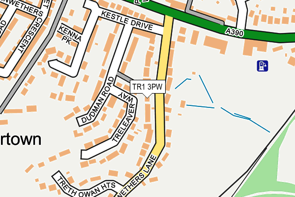 TR1 3PW map - OS OpenMap – Local (Ordnance Survey)