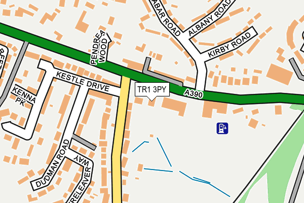 TR1 3PY map - OS OpenMap – Local (Ordnance Survey)