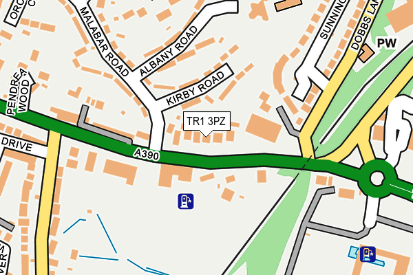 TR1 3PZ map - OS OpenMap – Local (Ordnance Survey)