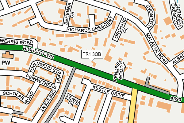 TR1 3QB map - OS OpenMap – Local (Ordnance Survey)
