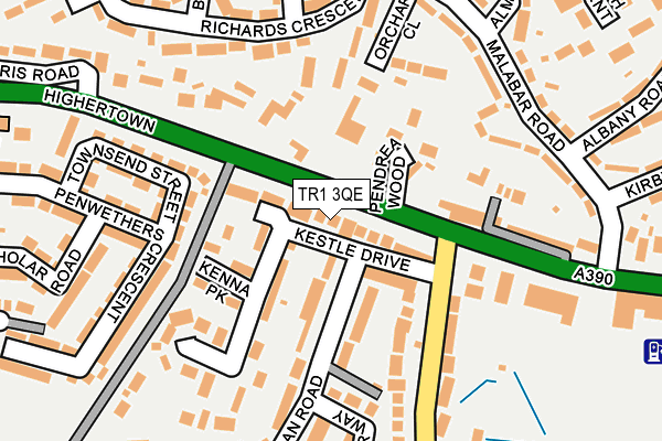 TR1 3QE map - OS OpenMap – Local (Ordnance Survey)