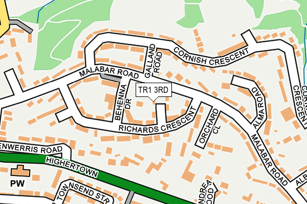 TR1 3RD map - OS OpenMap – Local (Ordnance Survey)