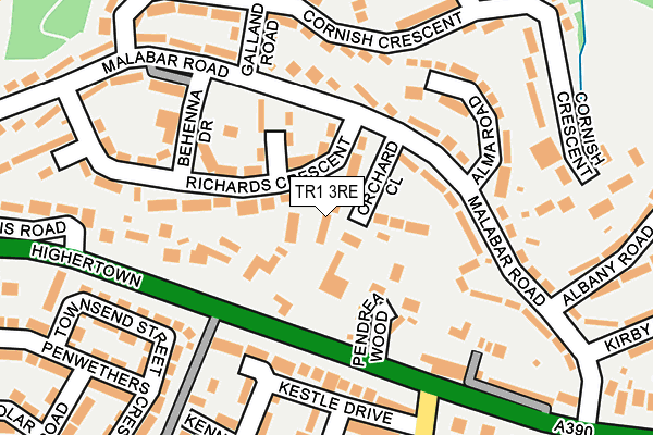 TR1 3RE map - OS OpenMap – Local (Ordnance Survey)