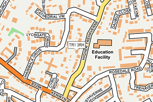 TR1 3RH map - OS OpenMap – Local (Ordnance Survey)