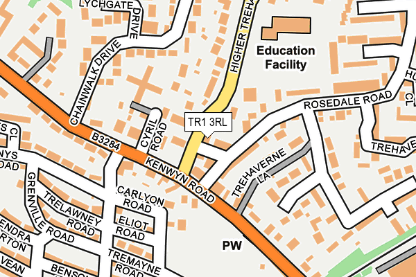TR1 3RL map - OS OpenMap – Local (Ordnance Survey)