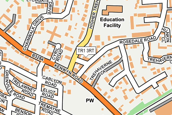 TR1 3RT map - OS OpenMap – Local (Ordnance Survey)