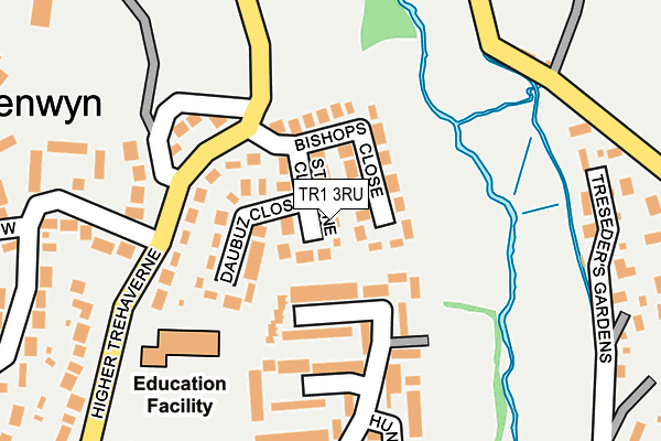 TR1 3RU map - OS OpenMap – Local (Ordnance Survey)