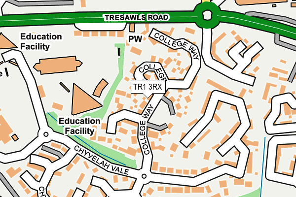 TR1 3RX map - OS OpenMap – Local (Ordnance Survey)