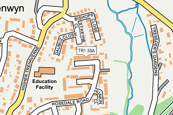 TR1 3SA map - OS OpenMap – Local (Ordnance Survey)