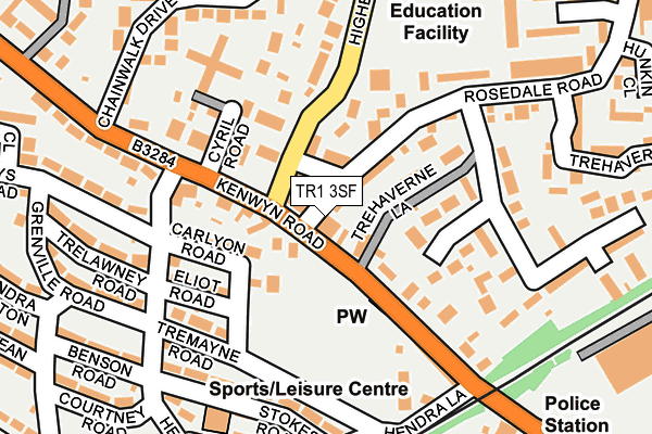 TR1 3SF map - OS OpenMap – Local (Ordnance Survey)
