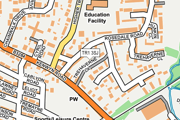 TR1 3SJ map - OS OpenMap – Local (Ordnance Survey)