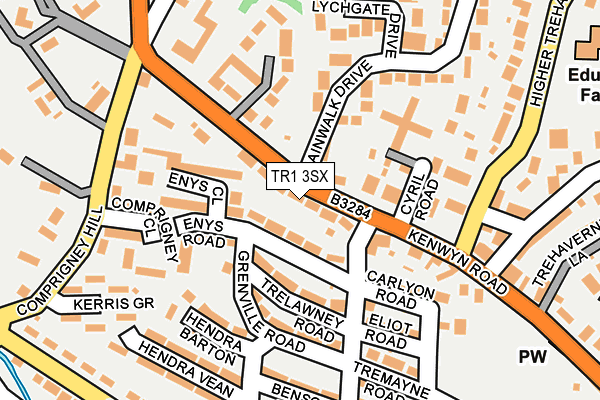 TR1 3SX map - OS OpenMap – Local (Ordnance Survey)