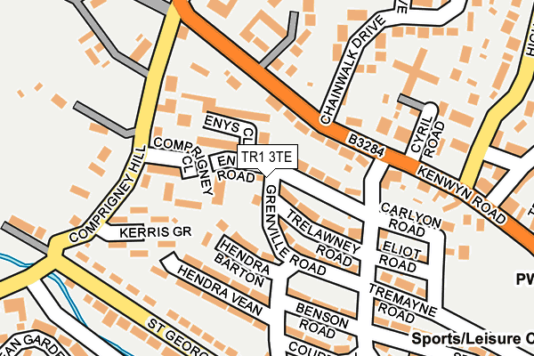 TR1 3TE map - OS OpenMap – Local (Ordnance Survey)