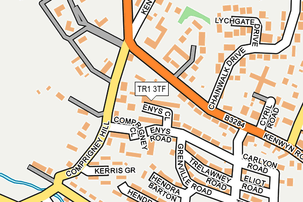 TR1 3TF map - OS OpenMap – Local (Ordnance Survey)