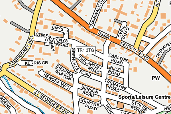 TR1 3TG map - OS OpenMap – Local (Ordnance Survey)
