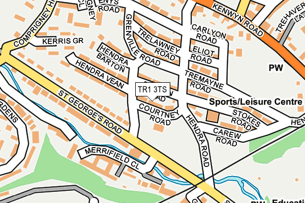 TR1 3TS map - OS OpenMap – Local (Ordnance Survey)