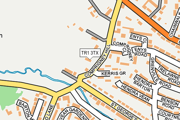 TR1 3TX map - OS OpenMap – Local (Ordnance Survey)