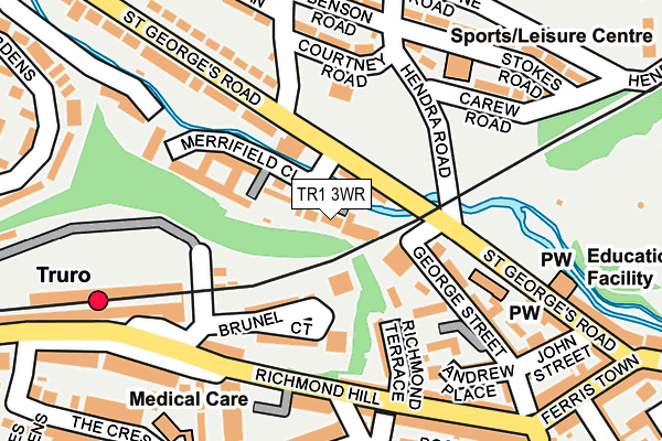 TR1 3WR map - OS OpenMap – Local (Ordnance Survey)