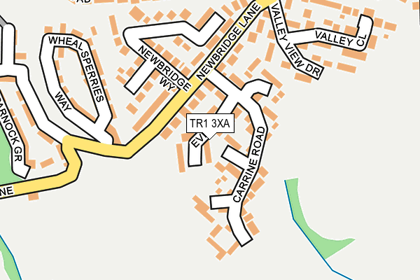 TR1 3XA map - OS OpenMap – Local (Ordnance Survey)