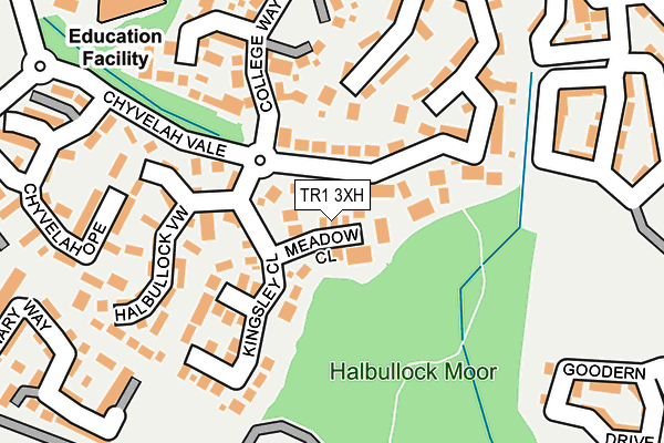 TR1 3XH map - OS OpenMap – Local (Ordnance Survey)