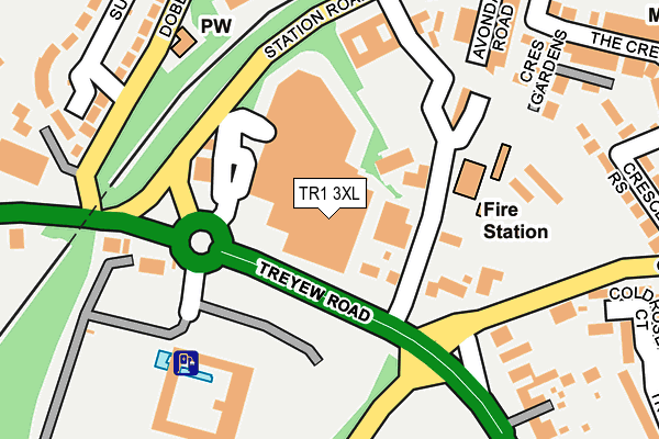 TR1 3XL map - OS OpenMap – Local (Ordnance Survey)