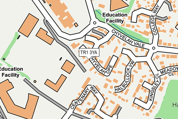 TR1 3YA map - OS OpenMap – Local (Ordnance Survey)