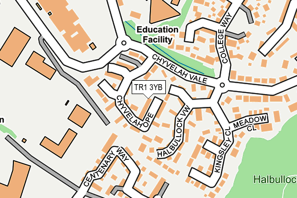 TR1 3YB map - OS OpenMap – Local (Ordnance Survey)