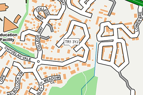 TR1 3YJ map - OS OpenMap – Local (Ordnance Survey)