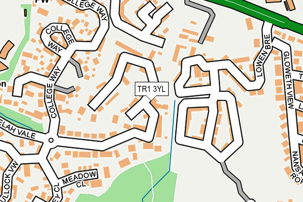 TR1 3YL map - OS OpenMap – Local (Ordnance Survey)