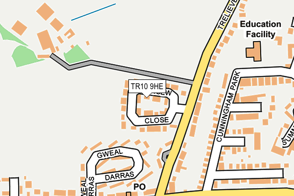 TR10 9HE map - OS OpenMap – Local (Ordnance Survey)