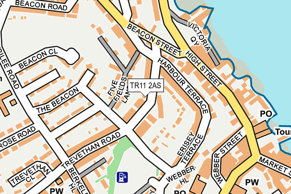 TR11 2AS map - OS OpenMap – Local (Ordnance Survey)