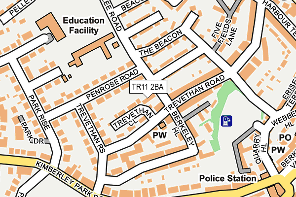 Map of JUBILEE GARAGE (FALMOUTH) LTD at local scale