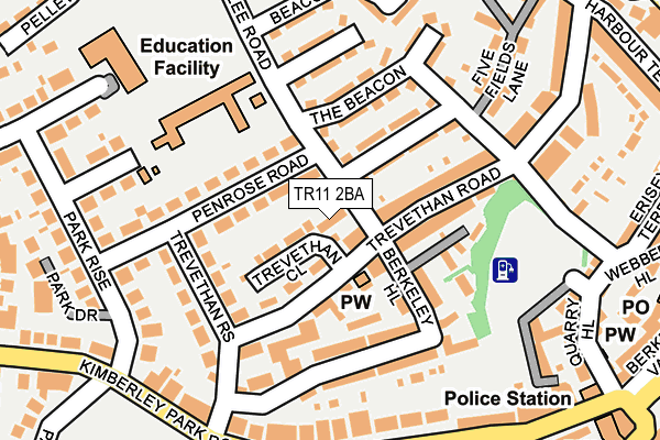 TR11 2BA map - OS OpenMap – Local (Ordnance Survey)