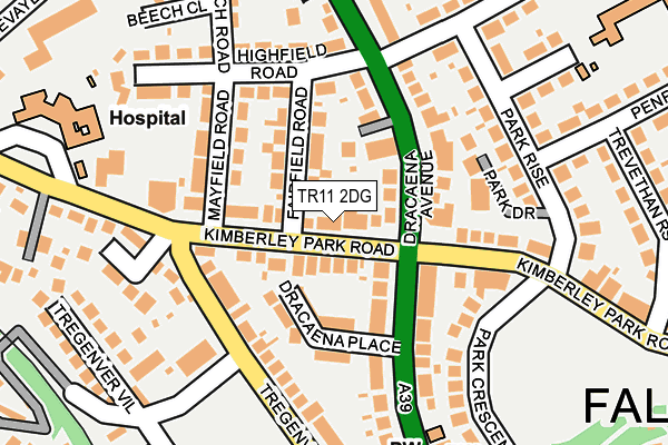 TR11 2DG map - OS OpenMap – Local (Ordnance Survey)