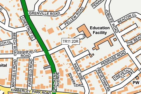 TR11 2DR map - OS OpenMap – Local (Ordnance Survey)