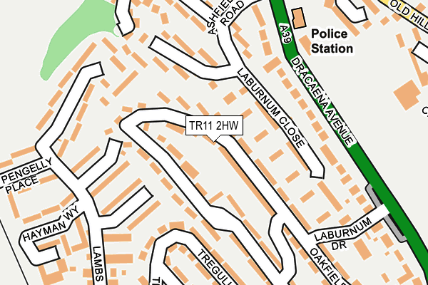 TR11 2HW map - OS OpenMap – Local (Ordnance Survey)