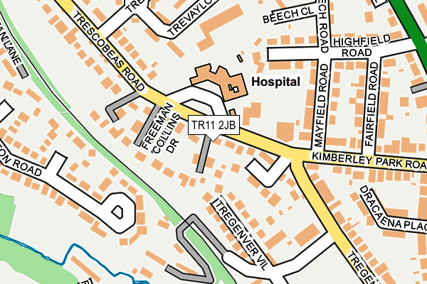 TR11 2JB map - OS OpenMap – Local (Ordnance Survey)
