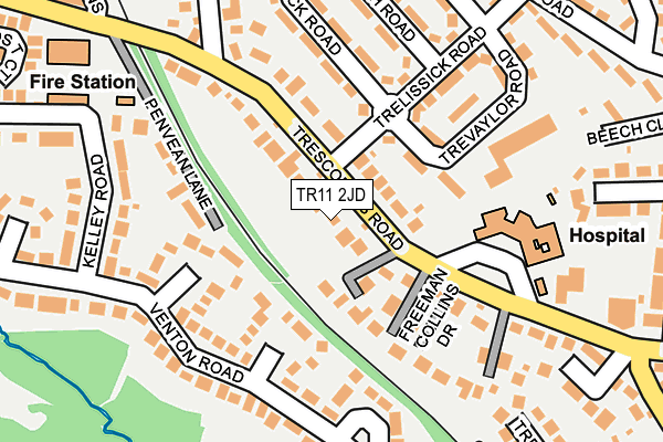 TR11 2JD map - OS OpenMap – Local (Ordnance Survey)